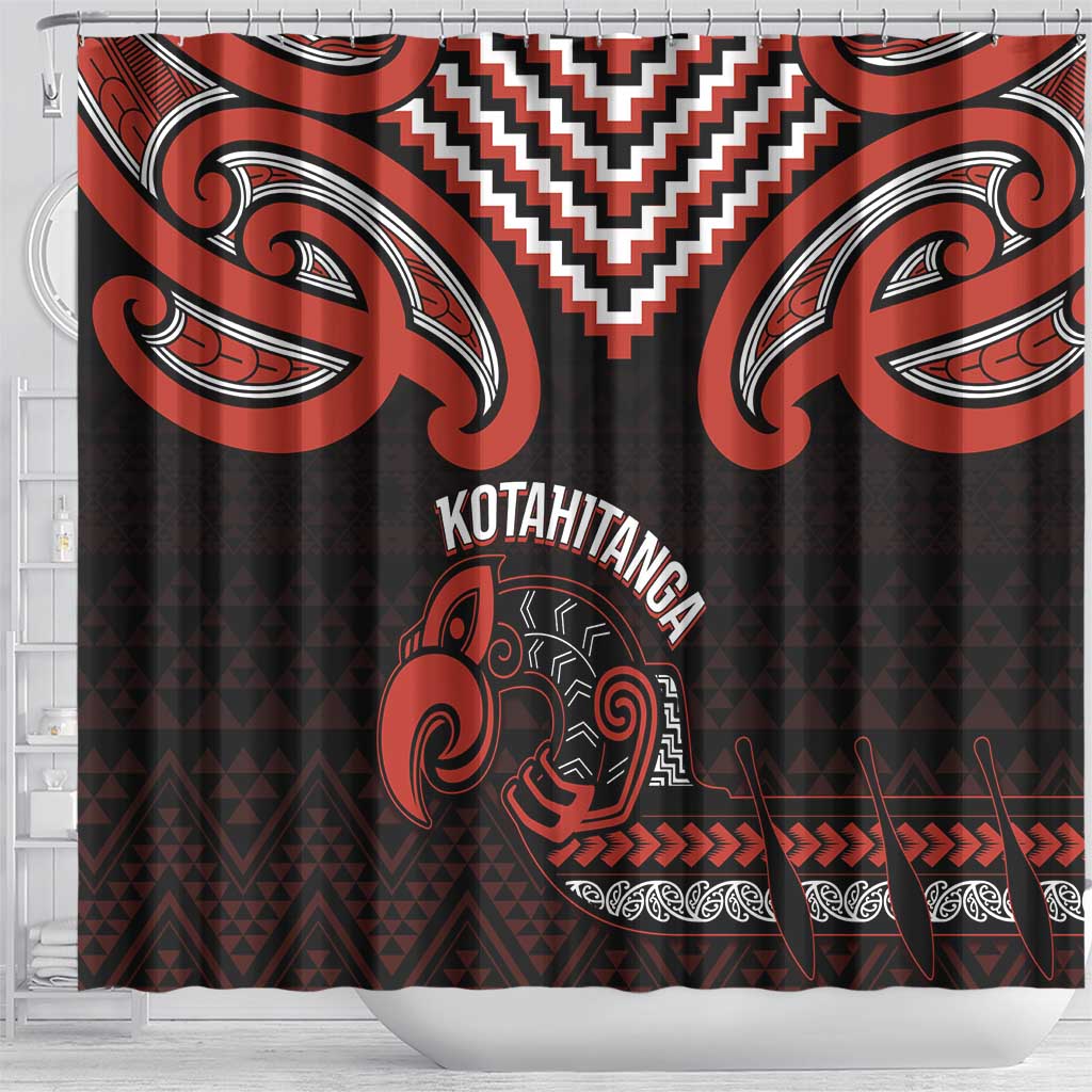 Maori Waitangi Shower Curtain Kotahitanga Poutama Mix Whakairo - Polynesian Pride