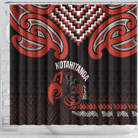 Maori Waitangi Shower Curtain Kotahitanga Poutama Mix Whakairo - Polynesian Pride