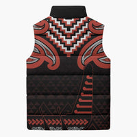 Maori Waitangi Sleeveless Puffer Jacket Kotahitanga Poutama Mix Whakairo - Polynesian Pride