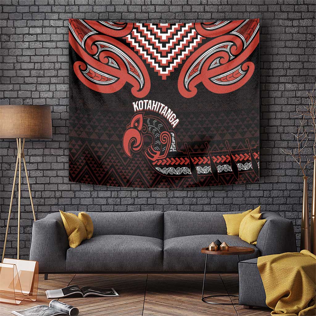 Maori Waitangi Tapestry Kotahitanga Poutama Mix Whakairo LT7 Black - Polynesian Pride