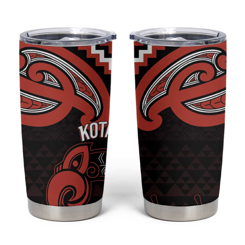 Maori Waitangi Tumbler Cup Kotahitanga Poutama Mix Whakairo LT7 Black - Polynesian Pride
