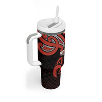 Maori Waitangi Tumbler With Handle Kotahitanga Poutama Mix Whakairo - Polynesian Pride