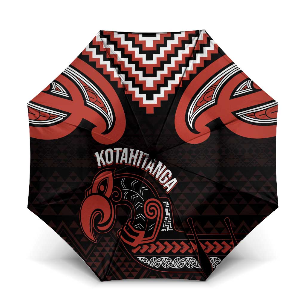 Maori Waitangi Umbrella Kotahitanga Poutama Mix Whakairo - Polynesian Pride