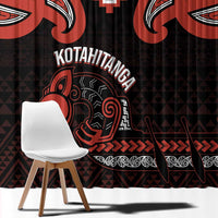 Maori Waitangi Window Curtain Kotahitanga Poutama Mix Whakairo - Polynesian Pride
