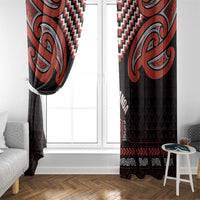 Maori Waitangi Window Curtain Kotahitanga Poutama Mix Whakairo - Polynesian Pride