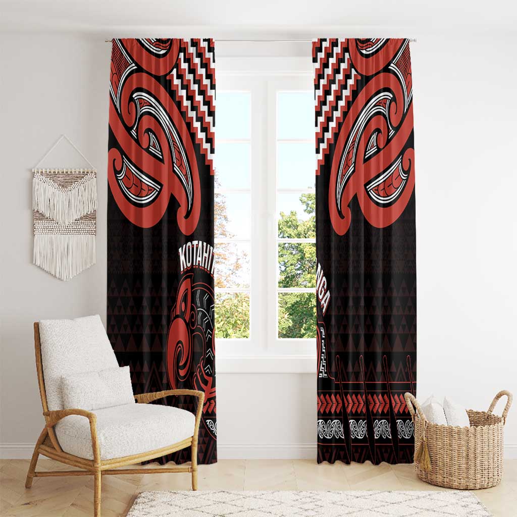 Maori Waitangi Window Curtain Kotahitanga Poutama Mix Whakairo - Polynesian Pride