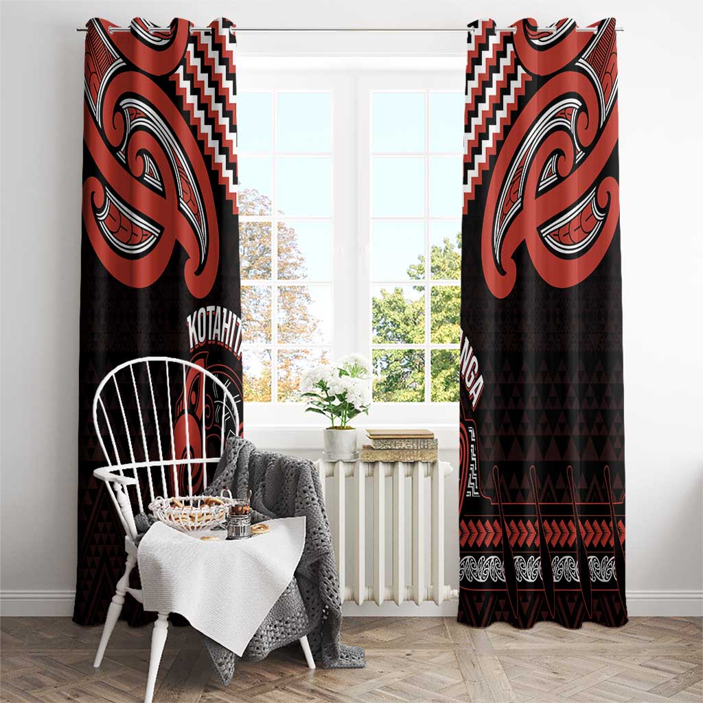 Maori Waitangi Window Curtain Kotahitanga Poutama Mix Whakairo - Polynesian Pride