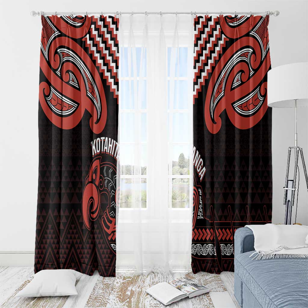 Maori Waitangi Window Curtain Kotahitanga Poutama Mix Whakairo - Polynesian Pride