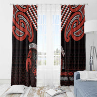 Maori Waitangi Window Curtain Kotahitanga Poutama Mix Whakairo - Polynesian Pride
