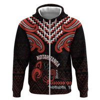 Maori Waitangi Zip Hoodie Kotahitanga Poutama Mix Whakairo - Polynesian Pride