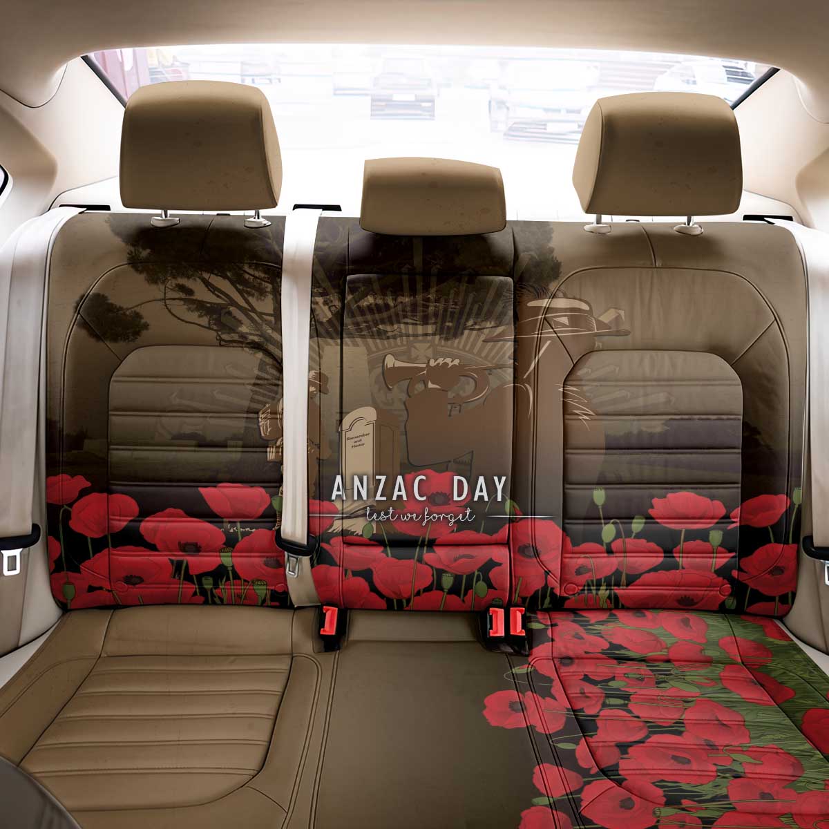 Australia - New Zealand ANZAC Lone Pine Back Car Seat Cover The Last Post