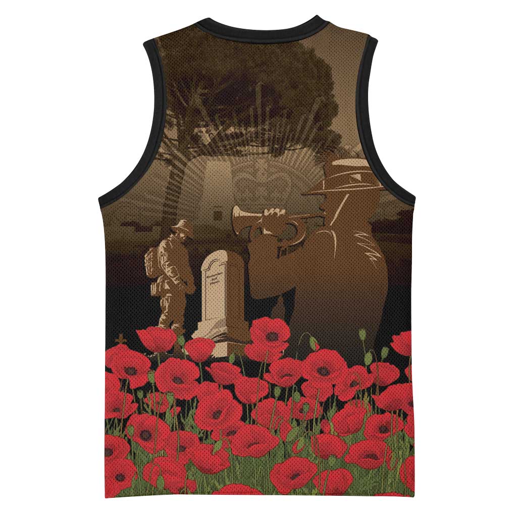 Australia - New Zealand ANZAC Lone Pine Basketball Jersey The Last Post