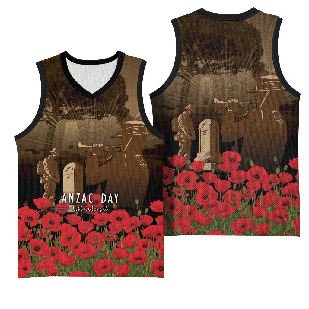 Australia - New Zealand ANZAC Lone Pine Basketball Jersey The Last Post