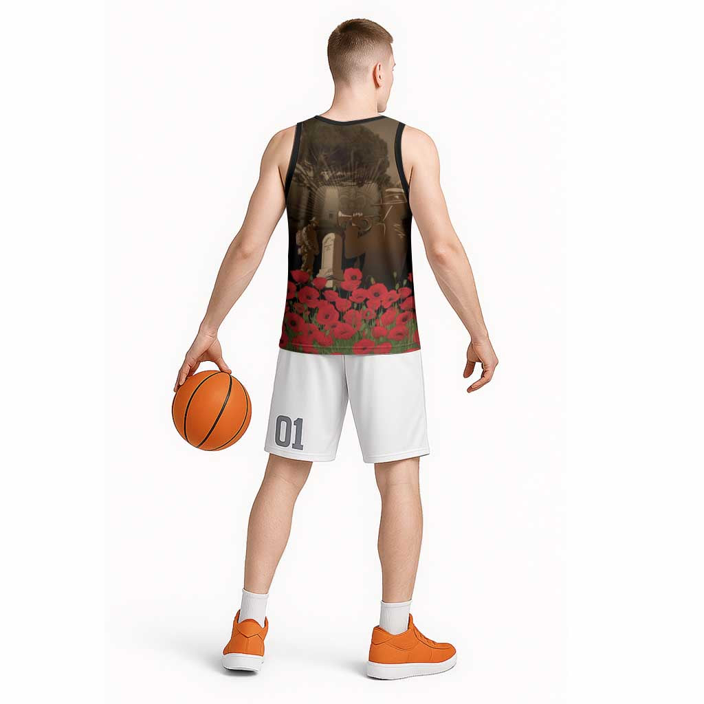 Australia - New Zealand ANZAC Lone Pine Basketball Jersey The Last Post