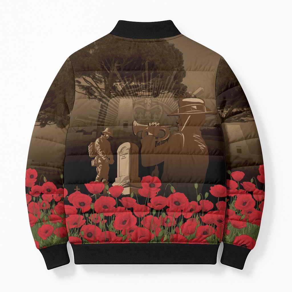 Australia - New Zealand ANZAC Lone Pine Bomber Puffer Jacket The Last Post