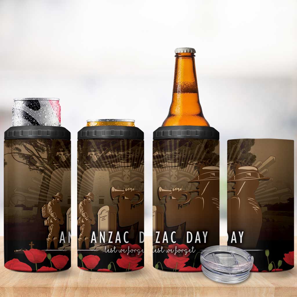 Australia - New Zealand ANZAC Lone Pine 4 in 1 Can Cooler Tumbler The Last Post