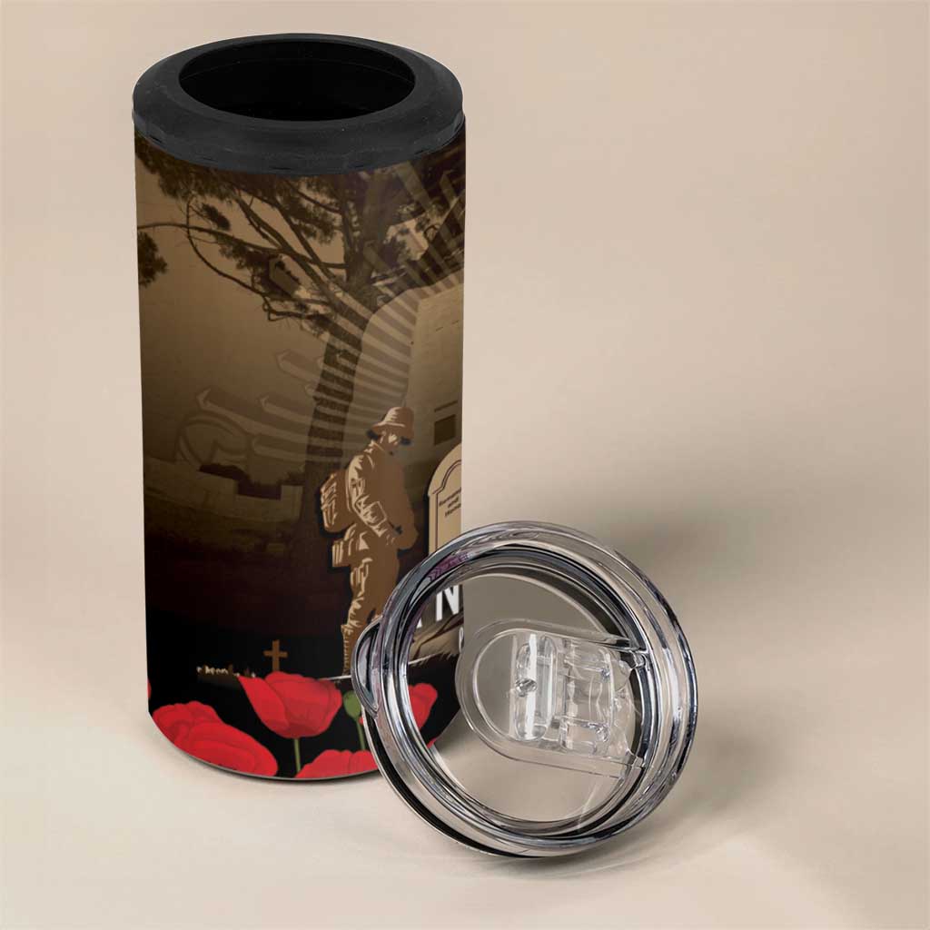 Australia - New Zealand ANZAC Lone Pine 4 in 1 Can Cooler Tumbler The Last Post