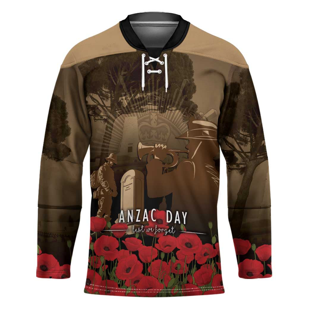 Australia - New Zealand ANZAC Lone Pine Hockey Jersey The Last Post