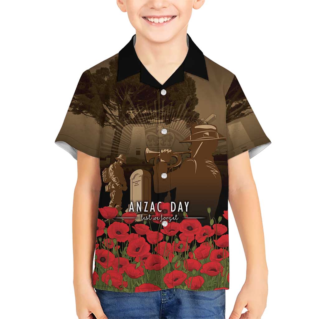 Australia - New Zealand ANZAC Lone Pine Kid Hawaiian Shirt The Last Post