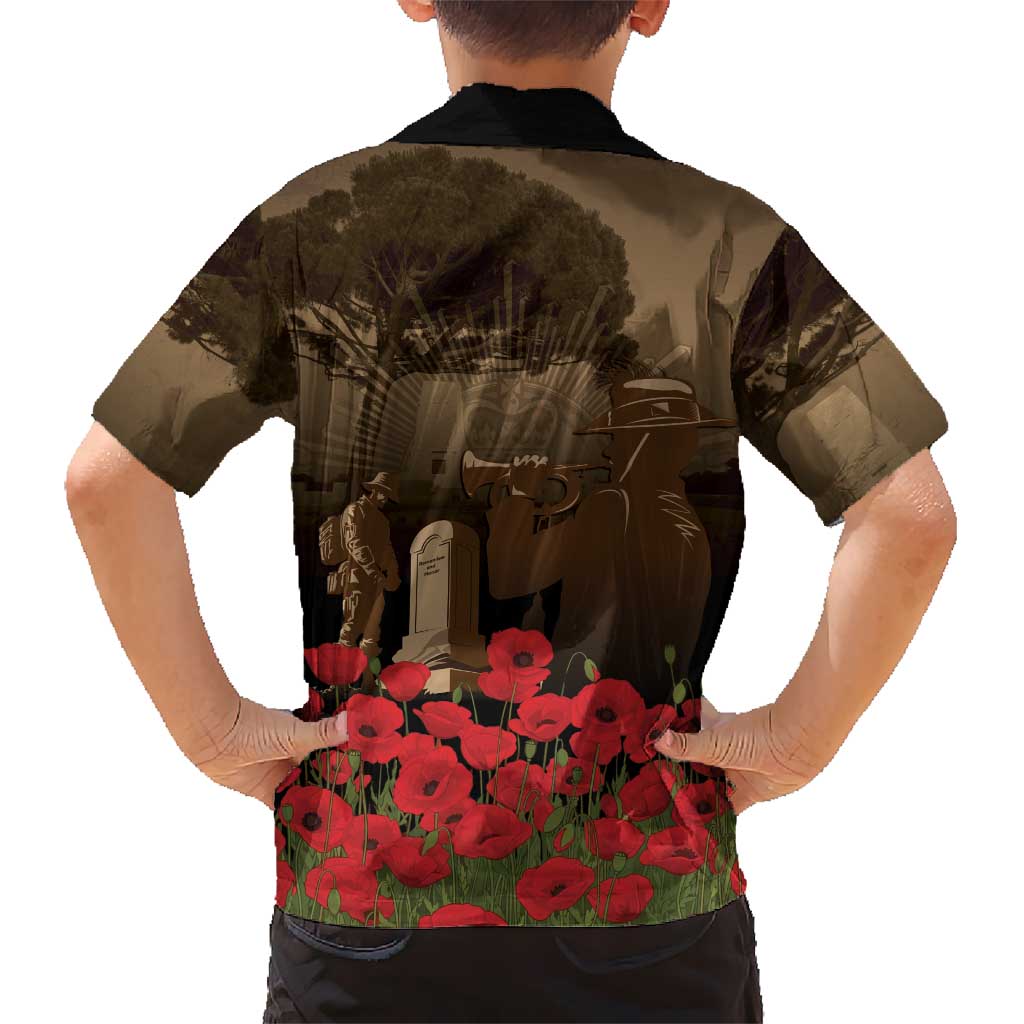 Australia - New Zealand ANZAC Lone Pine Kid Hawaiian Shirt The Last Post