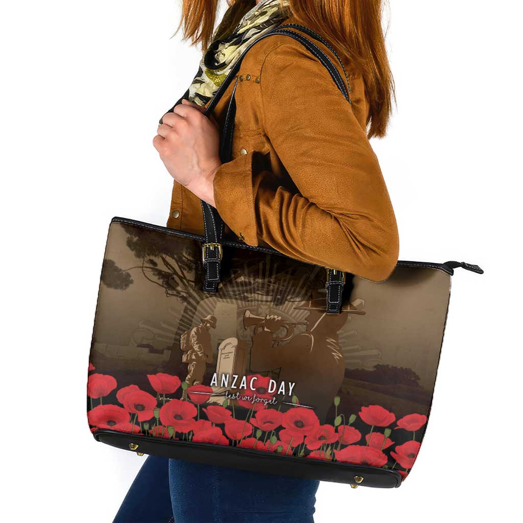 Australia - New Zealand ANZAC Lone Pine Leather Tote Bag The Last Post