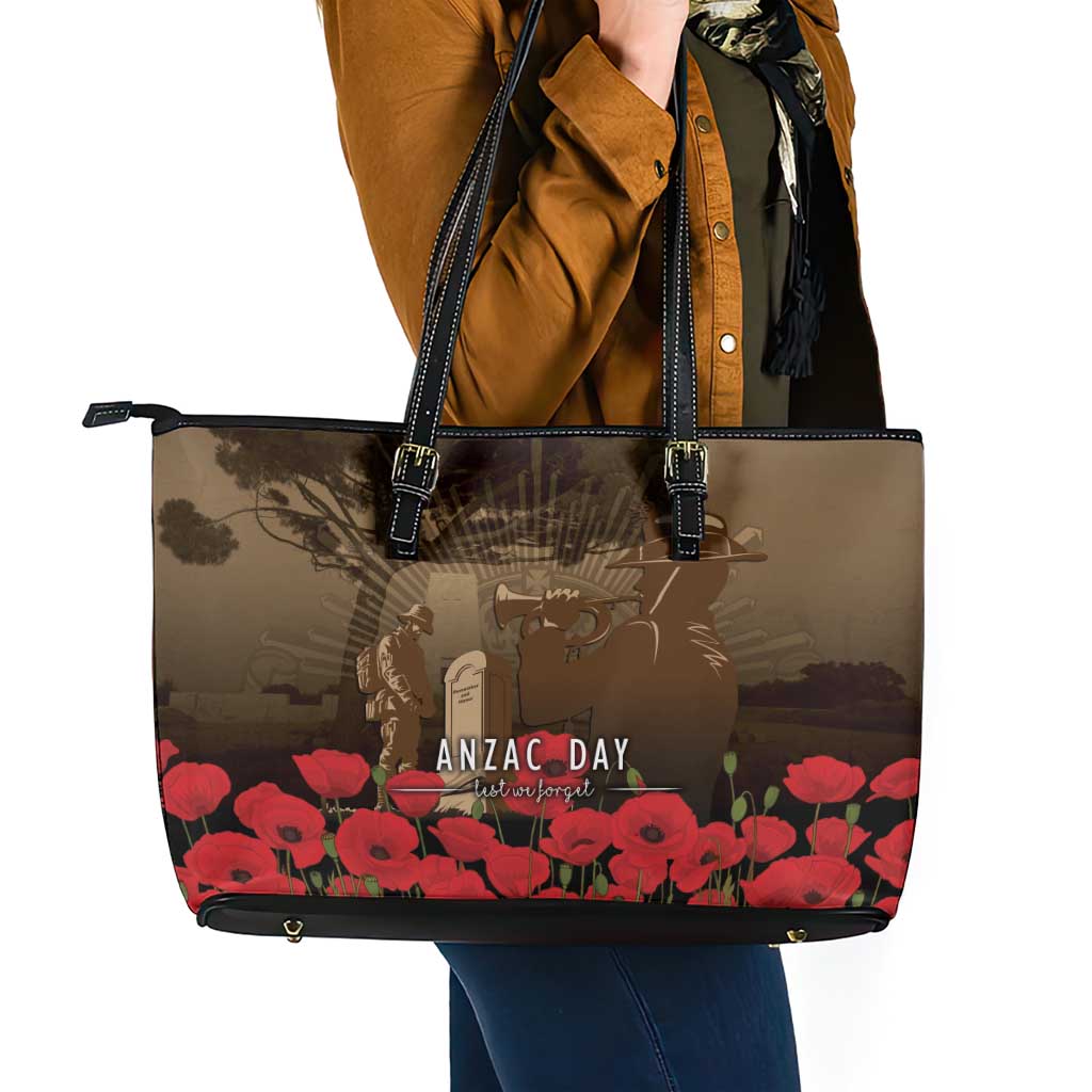 Australia - New Zealand ANZAC Lone Pine Leather Tote Bag The Last Post