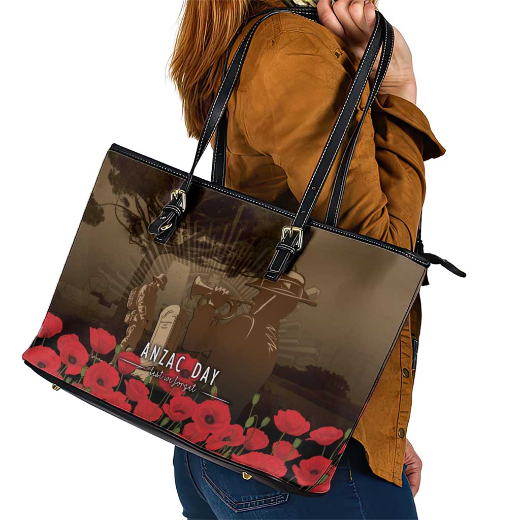 Australia - New Zealand ANZAC Lone Pine Leather Tote Bag The Last Post