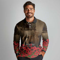 Australia - New Zealand ANZAC Lone Pine Long Sleeve Polo Shirt The Last Post