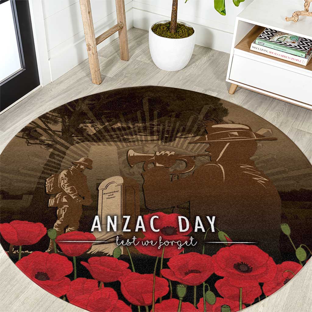Australia - New Zealand ANZAC Lone Pine Round Carpet The Last Post