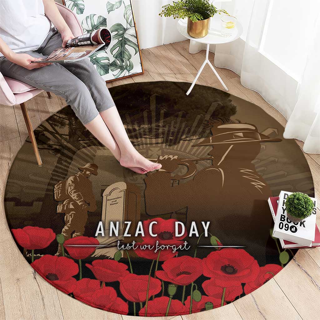 Australia - New Zealand ANZAC Lone Pine Round Carpet The Last Post
