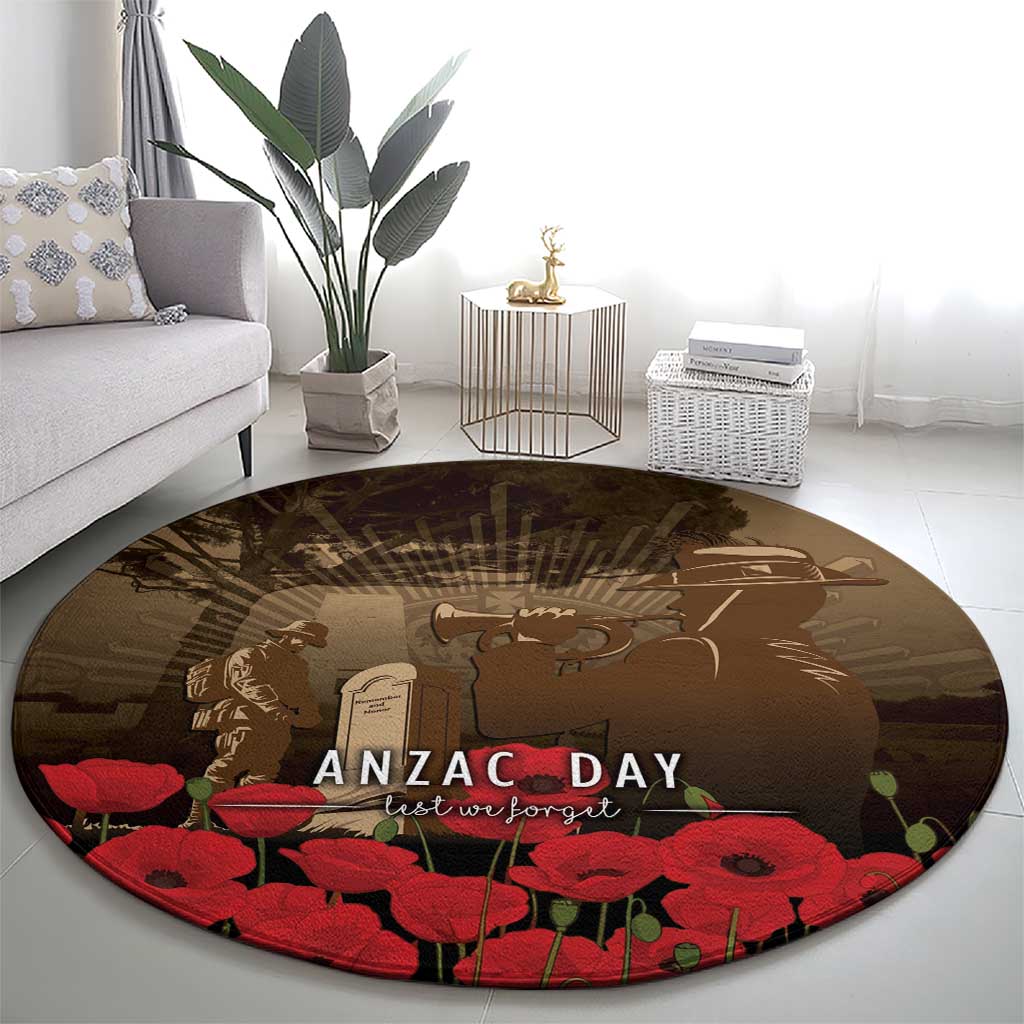 Australia - New Zealand ANZAC Lone Pine Round Carpet The Last Post
