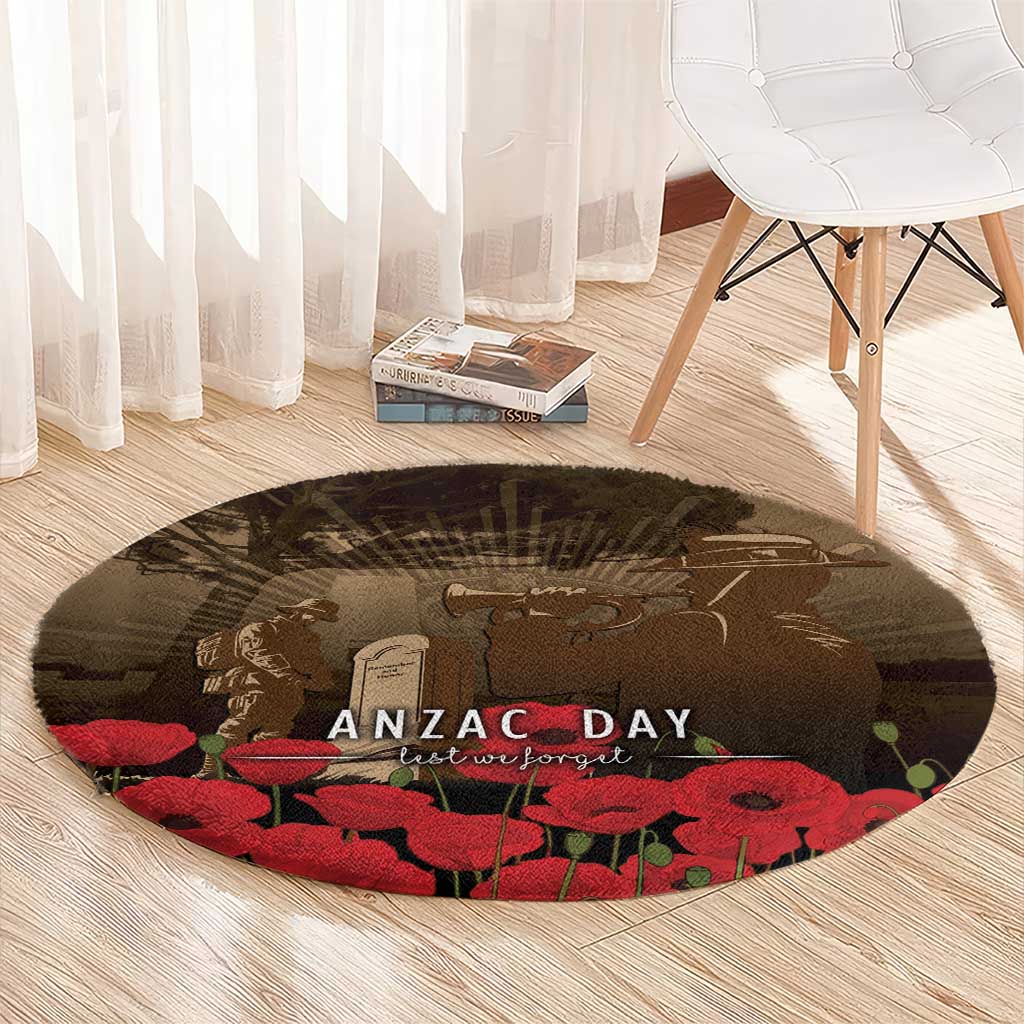 Australia - New Zealand ANZAC Lone Pine Round Carpet The Last Post