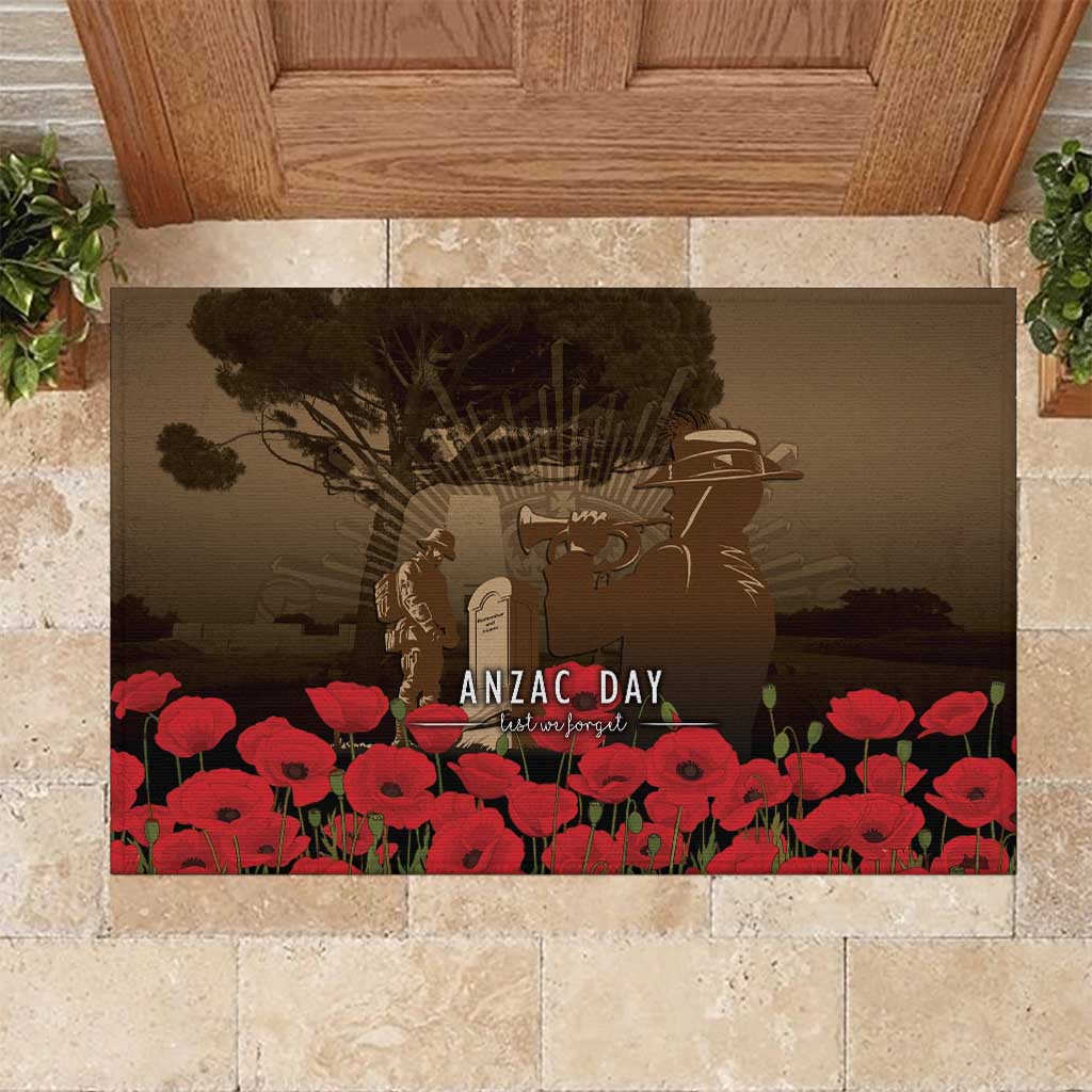 Australia - New Zealand ANZAC Lone Pine Rubber Doormat The Last Post
