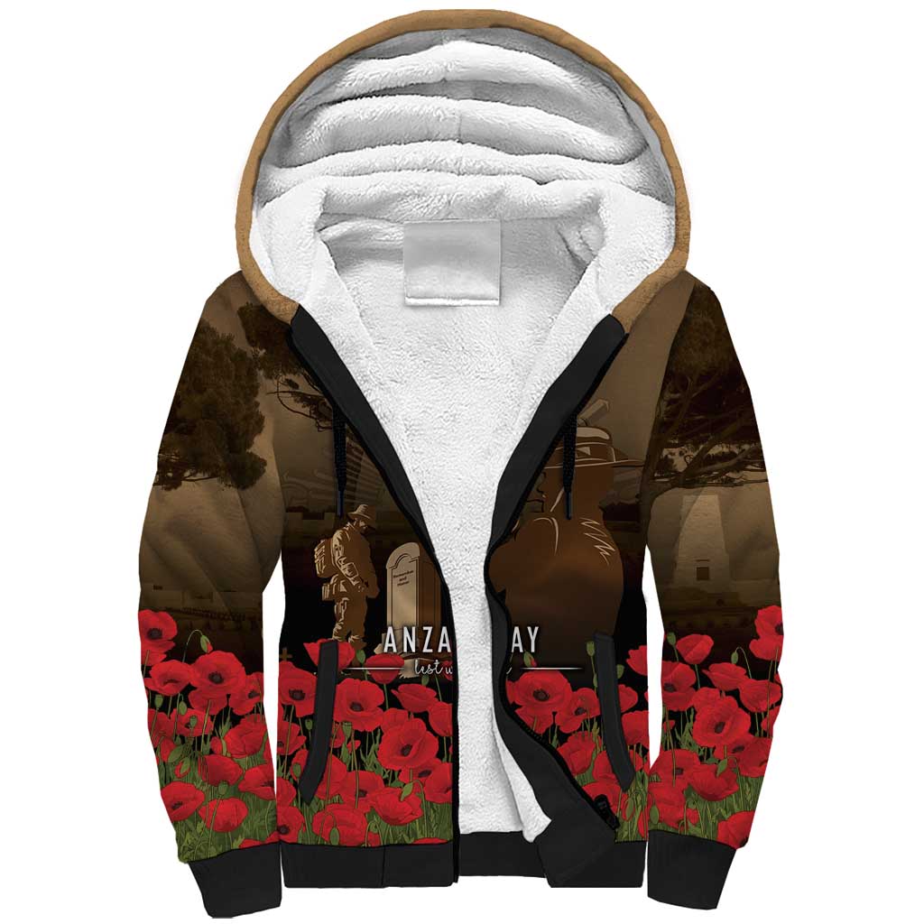 Australia - New Zealand ANZAC Lone Pine Sherpa Hoodie The Last Post