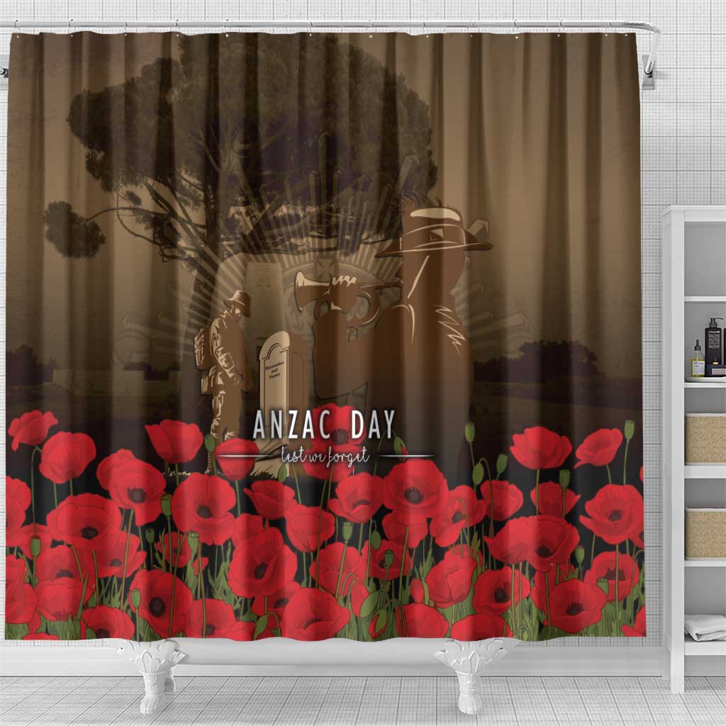 Australia - New Zealand ANZAC Lone Pine Shower Curtain The Last Post