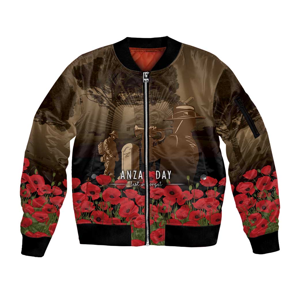 Australia - New Zealand ANZAC Lone Pine Sleeve Zip Bomber Jacket The Last Post