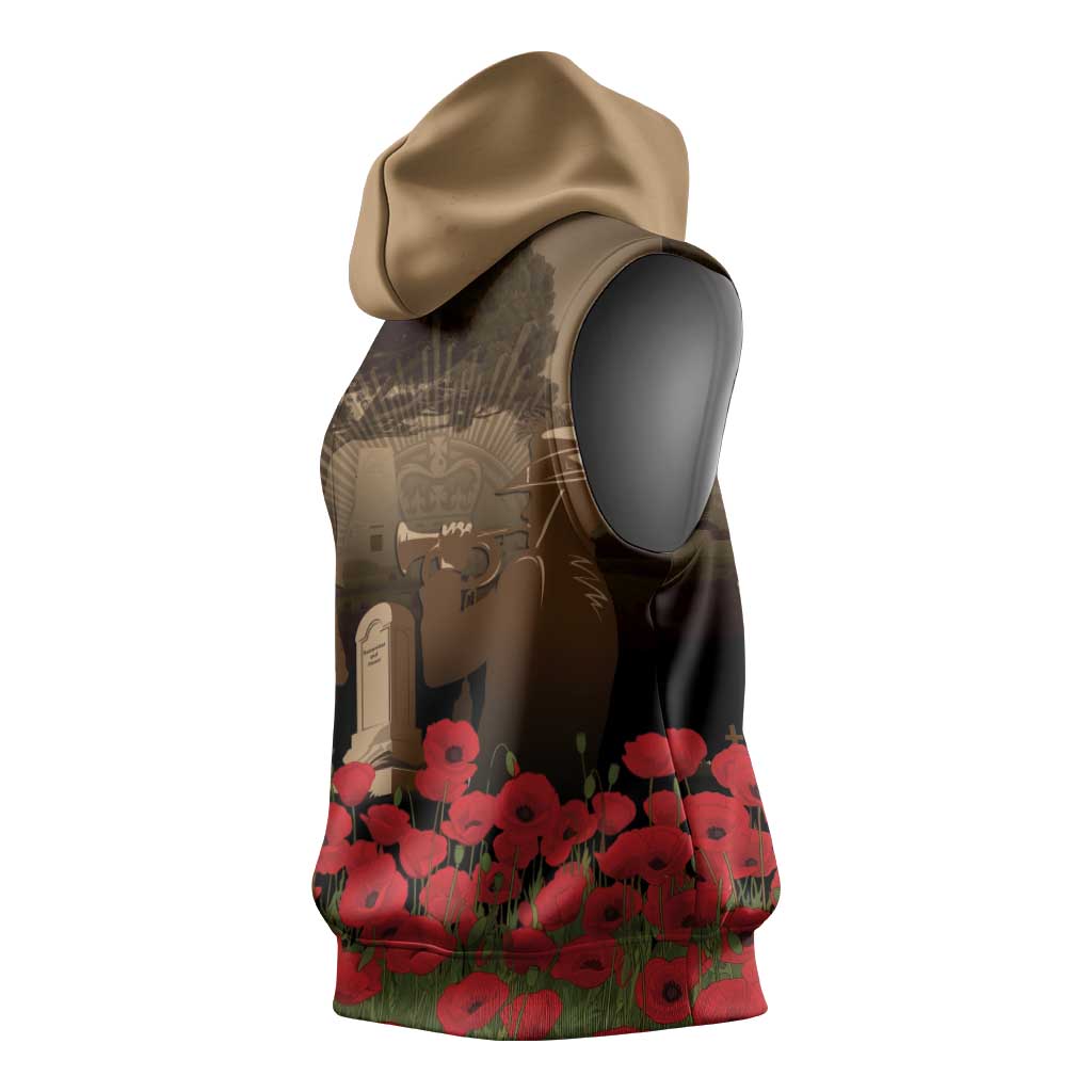 Australia - New Zealand ANZAC Lone Pine Sleeveless Hoodie The Last Post