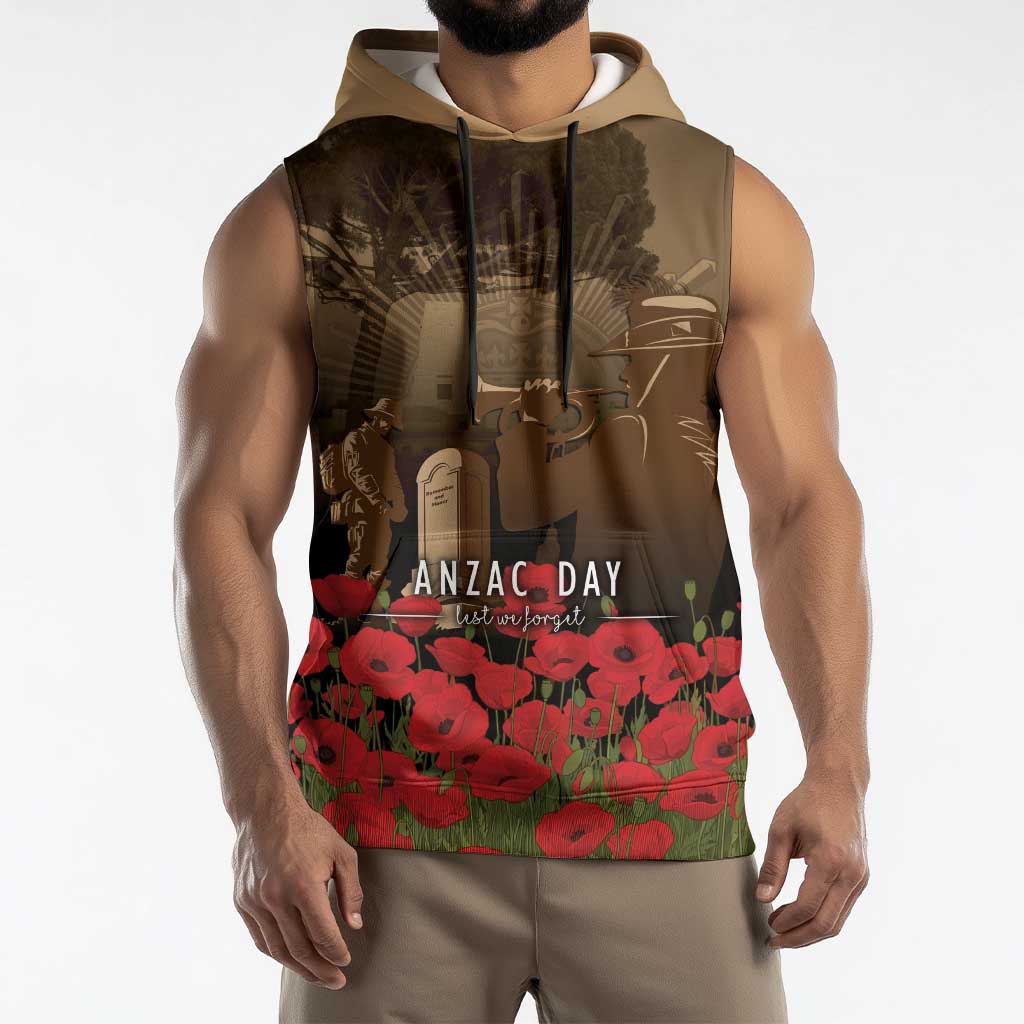 Australia - New Zealand ANZAC Lone Pine Sleeveless Hoodie The Last Post