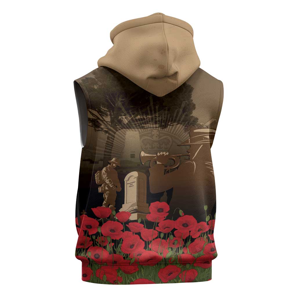 Australia - New Zealand ANZAC Lone Pine Sleeveless Zip Hoodie The Last Post