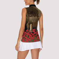 Australia - New Zealand ANZAC Lone Pine Women Sleeveless Polo Shirt The Last Post