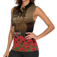 Australia - New Zealand ANZAC Lone Pine Women Sleeveless Polo Shirt The Last Post