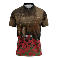 Australia - New Zealand ANZAC Lone Pine Zipper Polo Shirt The Last Post