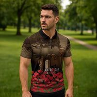 Australia - New Zealand ANZAC Lone Pine Zipper Polo Shirt The Last Post