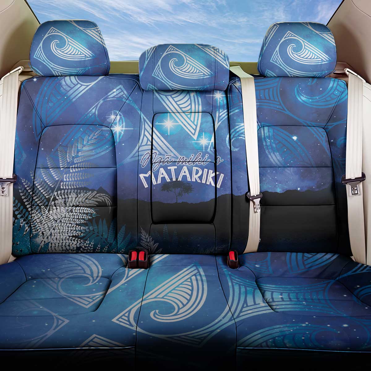 NZ Maori Matariki Scenery Back Car Seat Cover Galaxy Sky