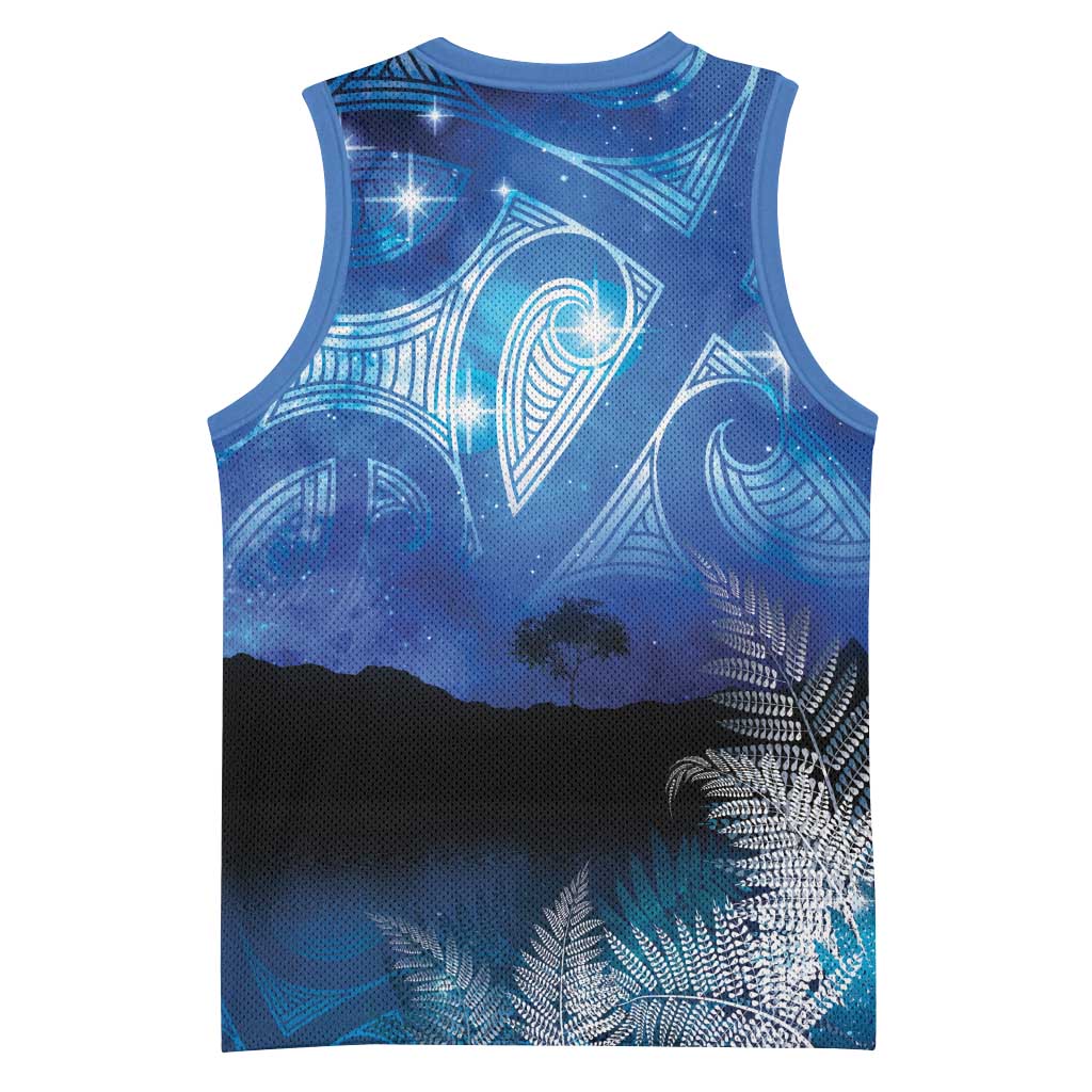 NZ Maori Matariki Scenery Basketball Jersey Galaxy Sky