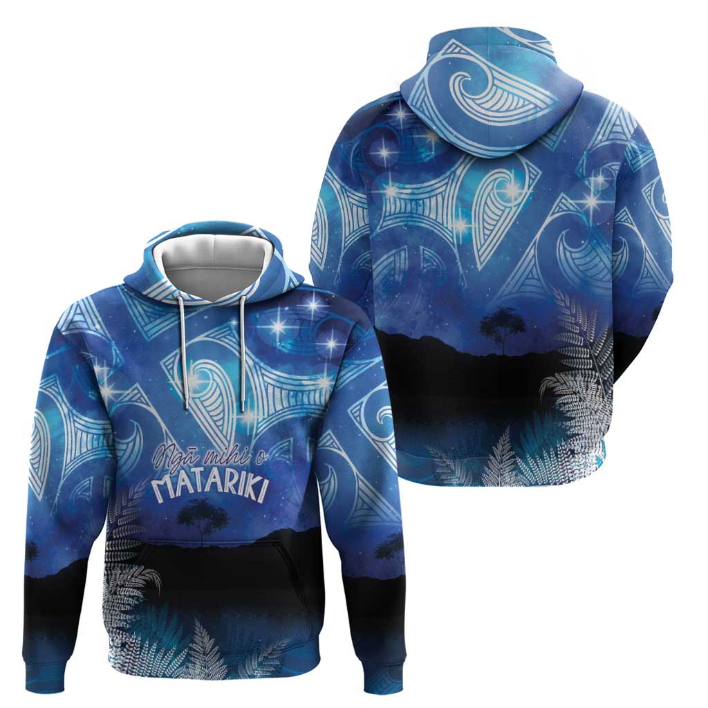 NZ Maori Matariki Scenery Hoodie Galaxy Sky