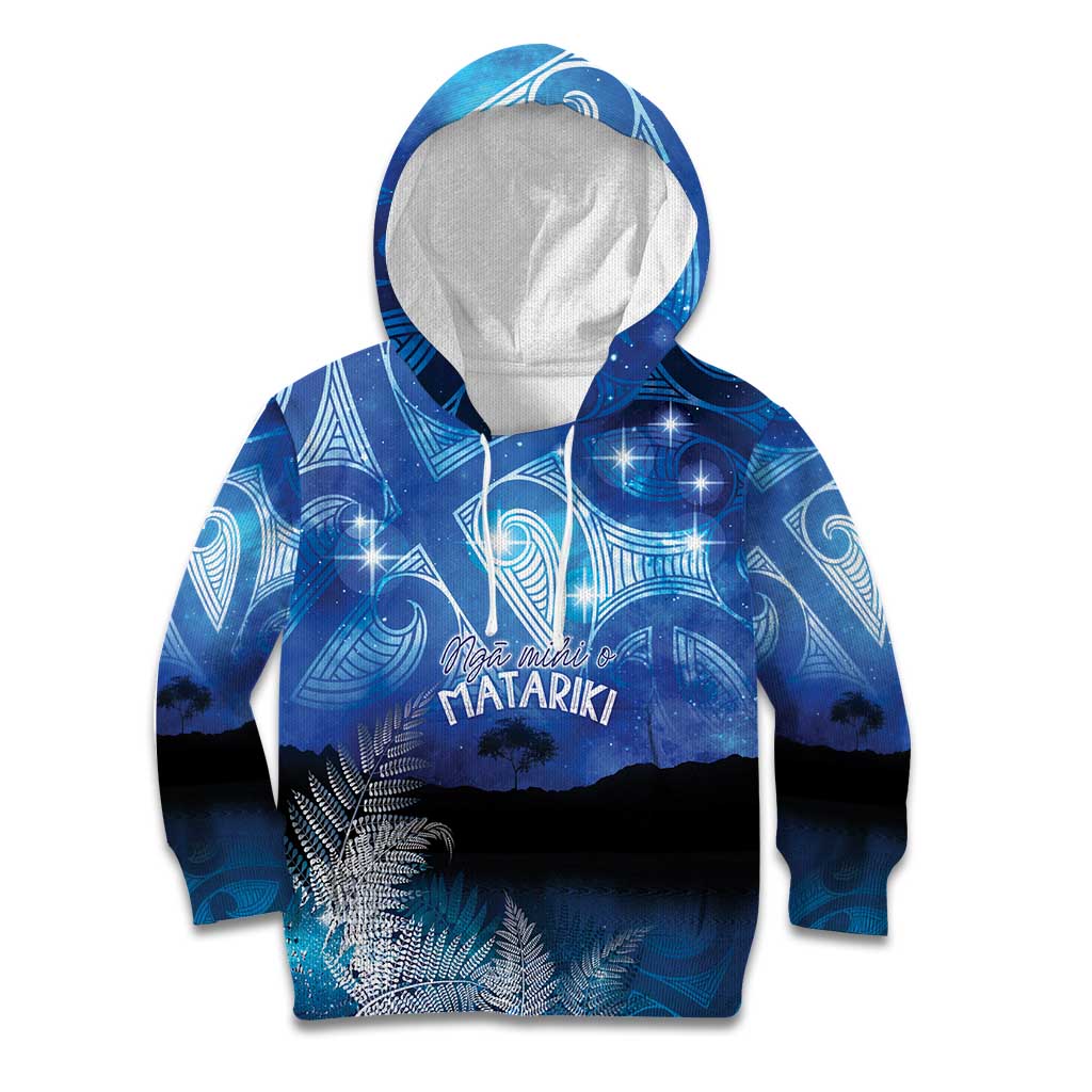 NZ Maori Matariki Scenery Kid Hoodie Galaxy Sky