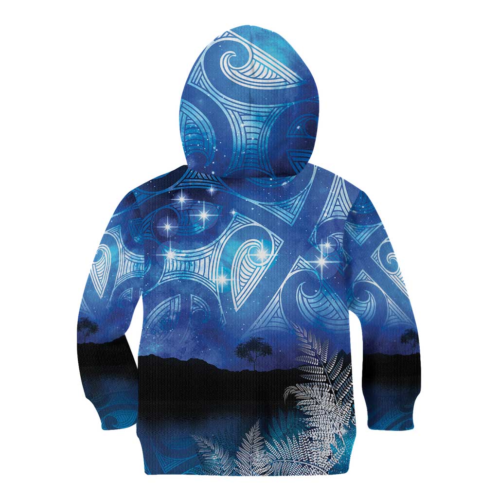 NZ Maori Matariki Scenery Kid Hoodie Galaxy Sky