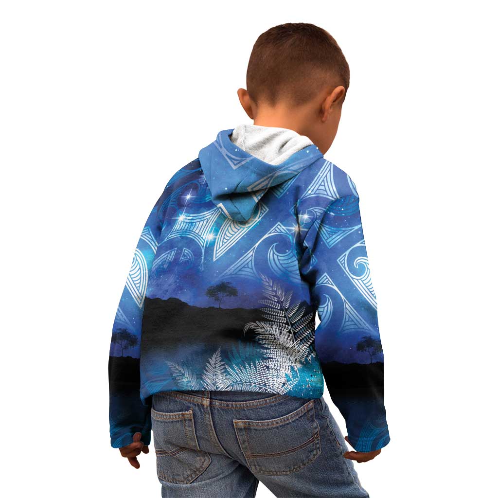 NZ Maori Matariki Scenery Kid Hoodie Galaxy Sky