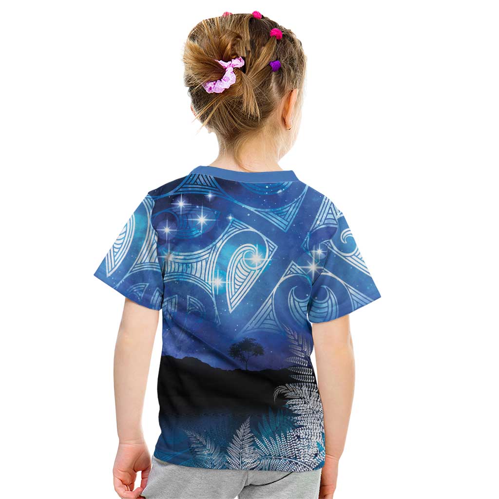 NZ Maori Matariki Scenery Kid T Shirt Galaxy Sky